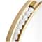 26" Gold Metal Wall Mirror with White Wood Beading
